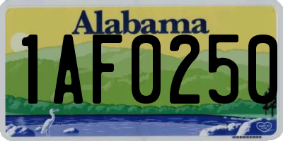 AL license plate 1AF0250