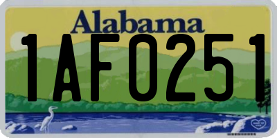 AL license plate 1AF0251