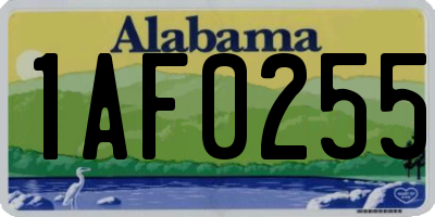 AL license plate 1AF0255