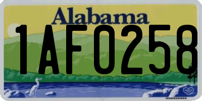 AL license plate 1AF0258