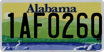 AL license plate 1AF0260