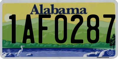 AL license plate 1AF0287