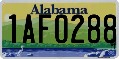 AL license plate 1AF0288