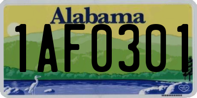 AL license plate 1AF0301