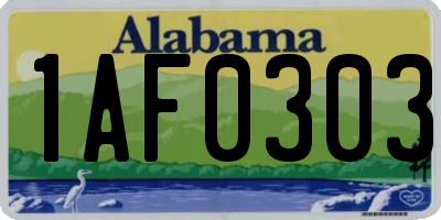 AL license plate 1AF0303