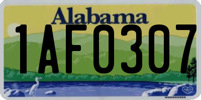 AL license plate 1AF0307
