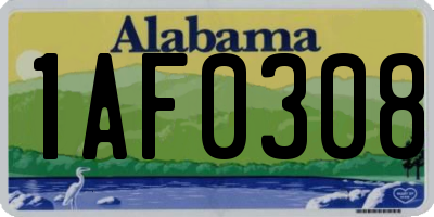 AL license plate 1AF0308