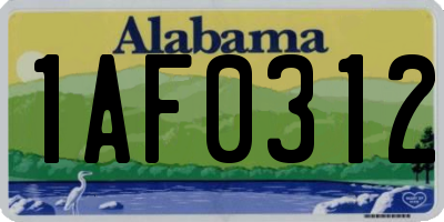 AL license plate 1AF0312