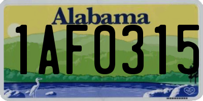AL license plate 1AF0315