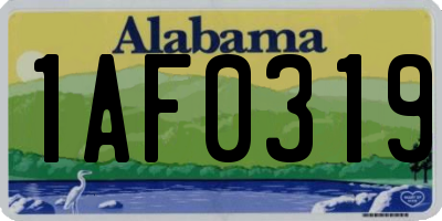 AL license plate 1AF0319