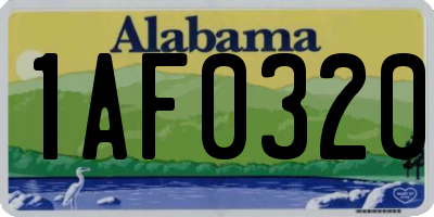 AL license plate 1AF0320