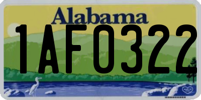 AL license plate 1AF0322