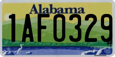 AL license plate 1AF0329