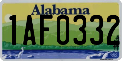 AL license plate 1AF0332
