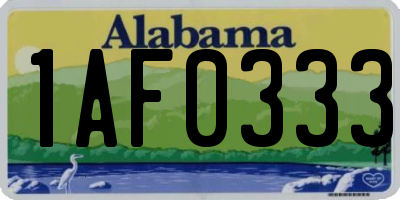 AL license plate 1AF0333