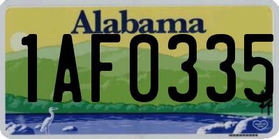 AL license plate 1AF0335