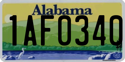 AL license plate 1AF0340