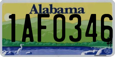 AL license plate 1AF0346