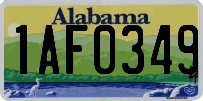 AL license plate 1AF0349