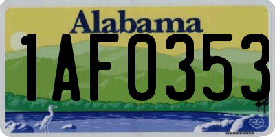 AL license plate 1AF0353