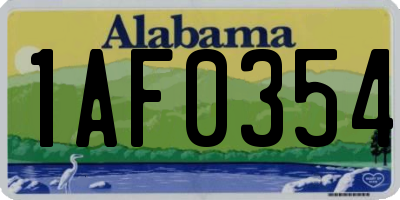 AL license plate 1AF0354