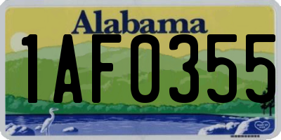 AL license plate 1AF0355
