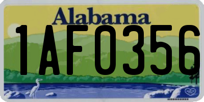 AL license plate 1AF0356