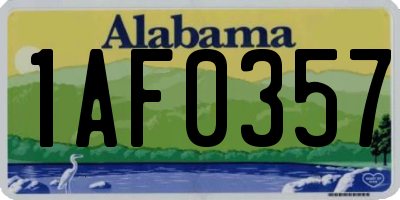 AL license plate 1AF0357