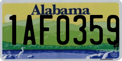 AL license plate 1AF0359