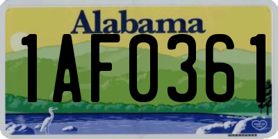AL license plate 1AF0361