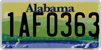 AL license plate 1AF0363