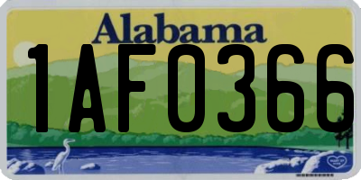 AL license plate 1AF0366
