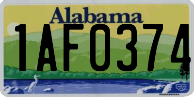 AL license plate 1AF0374
