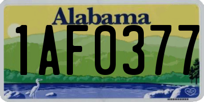 AL license plate 1AF0377