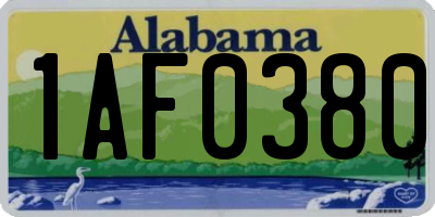 AL license plate 1AF0380