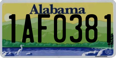 AL license plate 1AF0381