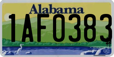 AL license plate 1AF0383