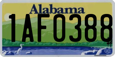 AL license plate 1AF0388