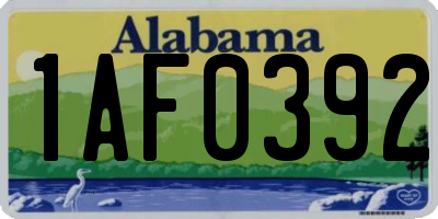 AL license plate 1AF0392