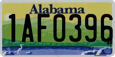 AL license plate 1AF0396