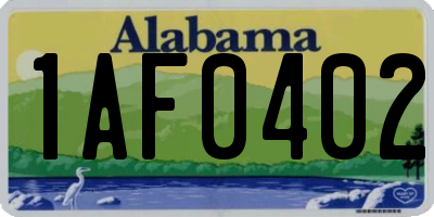 AL license plate 1AF0402