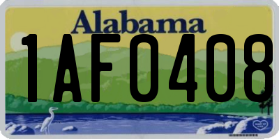 AL license plate 1AF0408