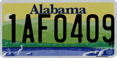 AL license plate 1AF0409
