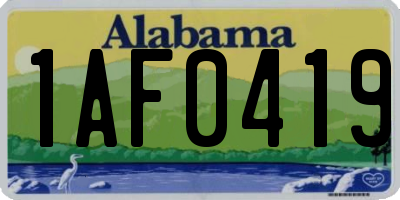 AL license plate 1AF0419
