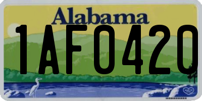 AL license plate 1AF0420