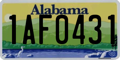 AL license plate 1AF0431