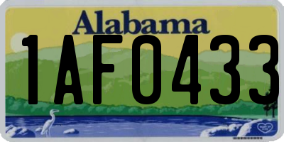 AL license plate 1AF0433