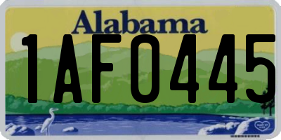 AL license plate 1AF0445