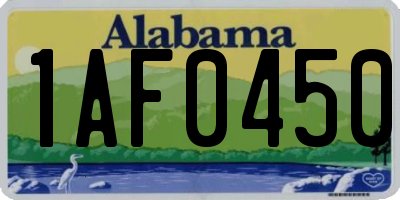 AL license plate 1AF0450