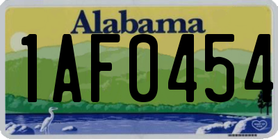 AL license plate 1AF0454